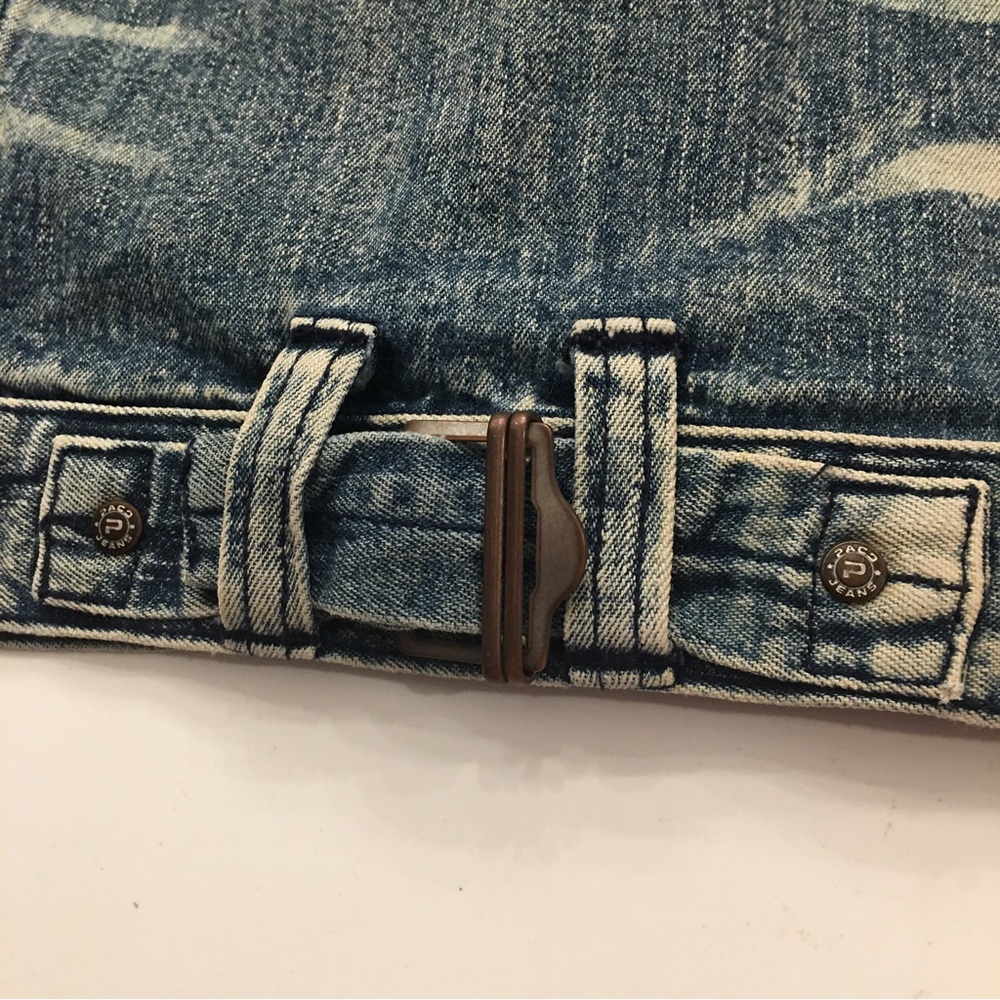 Vintage 2000 Paco Jeans Med Wash Mixed Distressed Denim Jacket Mens Size Small. - Picture 11 of 11